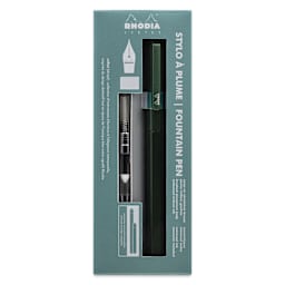Rhodia Script Fountain Pen - Sage, Fine Nib, front of packaging