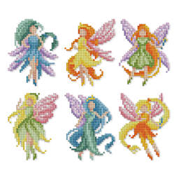 Diamond Art Club Mini Dazzles Kit - Fairies, finished pieces