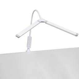 Artograph Split Bar Lamp with Table Clamp - White, with lights angled