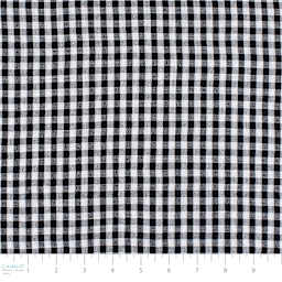 Camelot Linen Checks - Black, 57" x 15 yds, close-up of bolt