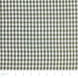 Camelot Linen Checks - Olive, 57" x 15 yds, close-up of bolt
