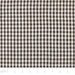 Camelot Linen Checks - Brown, 57" x 15 yds, close-up of bolt