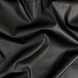 Camelot Solid Faux Leather - Black, 55" x 15 yds, wrinkled