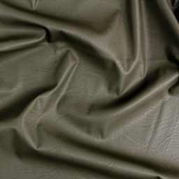 Camelot Solid Faux Leather - Khaki, 55" x 15 yds, wrinkled