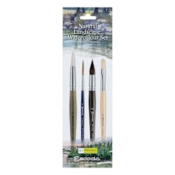 Escoda Natural Landscape Watercolor Brushes - Set of 4, front of packaging