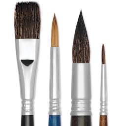 Escoda Realistic Portrait Watercolor Brushes - Set of 4, close up