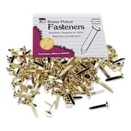 Charles Leonard Brass-Plated Paper Fasteners - Pkg of 100