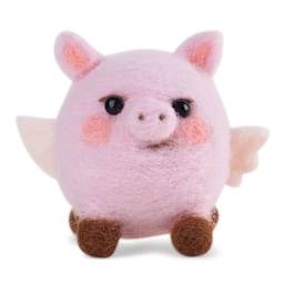 Pokeya Needle Felting Kit - Grumbleton The Pigasus, front of finished kit