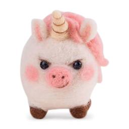 Pokeya Needle Felting Kit - Lola The Piggycorn, front of finished kit