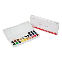 ShinHan PWC Extra Fine Half Pan Watercolors - Set of 24, Assorted Colors, Half Pans