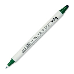 Zig Clean Color Dot Dual Tip Marker - Green, caps off