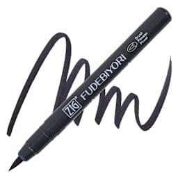 Zig Fudebiyori Brush Pen - Black pen and swatch
