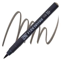 Zig Fudebiyori Brush Pen - Mid Gray pen and swatch