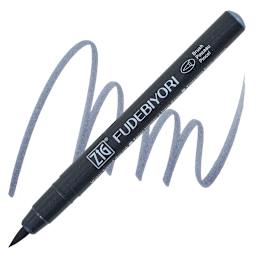 Zig Fudebiyori Brush Pen - Blue Gray pen and swatch