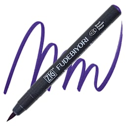 Zig Fudebiyori Brush Pen - Deep Violet pen and swatch
