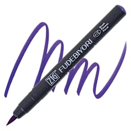 Zig Fudebiyori Brush Pen - Violet pen and swatch