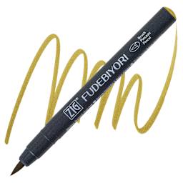 Zig Fudebiyori Brush Pen - Ochre   pen and swatch