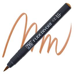 Zig Fudebiyori Brush Pen - Sand  pen and swatch
