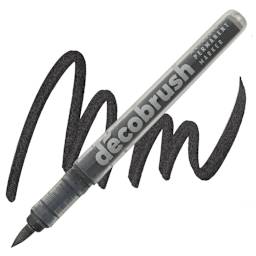 Karin DécoBrush Metallic Marker - Metallic Black marker and swatch