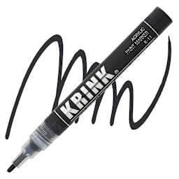 Krink K-11 Acrylic Paint Marker - Black, 3 mm marker and swatch