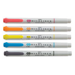 Zebra Mildliner Double Ended Creative Markers - Friendly Colors, Set of 5 (Out of package)