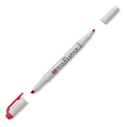 Zebra Mildliner Double Ended Creative Marker - Red (Caps off)