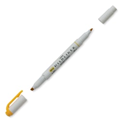 Zebra Mildliner Double Ended Creative Marker - Gold (Caps off)