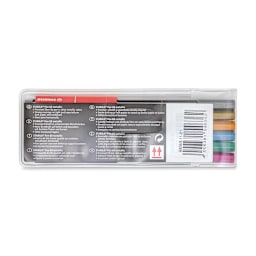Stabilo Pen 68 Metallic Pens - Set of 6 - back of packaging