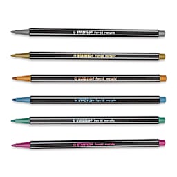 Stabilo Pen 68 Metallic Pens - Set of 6 - with caps off