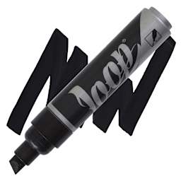 Loop Water-Based Acrylic Marker - Black, 10 mm marker and swatch