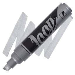 Loop Water-Based Acrylic Marker - Silver, 10 mm marker and swatch