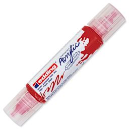 Edding 5400 Acrylic Double Ended Paint Marker - Traffic Red 902, Cap On