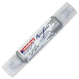 Edding 5400 Acrylic Double Ended Paint Marker - Silver 923, Cap On