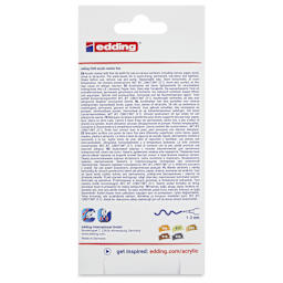 Edding Acrylic Paint Markers - Nature Colors, Set of 5, Fine, back of the packaging