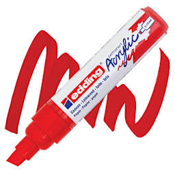 Edding Acrylic Paint Marker - Traffic Red 902, Broad marker and swatch
