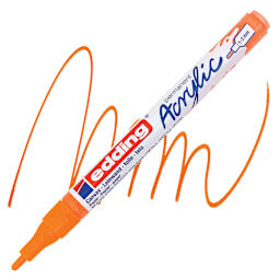 Edding Acrylic Paint Marker - Neon Orange 066, Fine marker and swatch