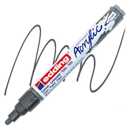Edding Acrylic Paint Marker - Anthracite 926, Medium marker and swatch