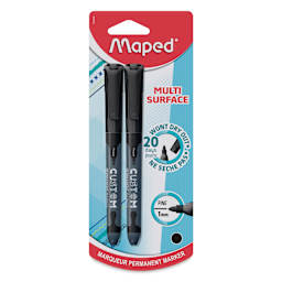 Maped Custom Permanent Markers - Black, Pkg of 2, front of the packaging