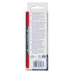 Staedtler Double-Ended Watercolor Brush Pens - Europe, Set of 6, back of the packaging