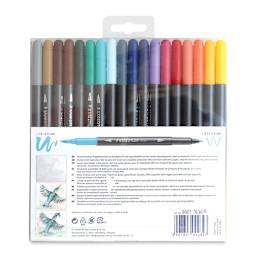 Staedtler Double-Ended Watercolor Brush Pens - Set of 36 (back of package)