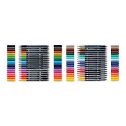 Staedtler Double-Ended Watercolor Brush Pens - Set of 36 (set contents with caps removed)