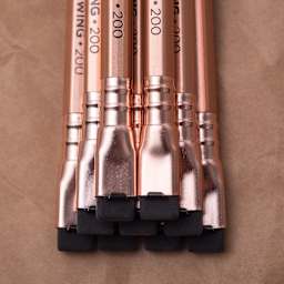 Blackwing Volume 200 The Coffeehouse Pencil - Pkg of 12 (close-up of erasers)