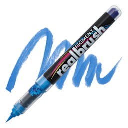 Karin Realbrush Pigment Marker - Light Azure, swatch and marker