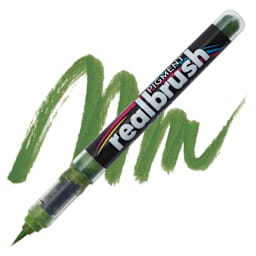 Karin Realbrush Pigment Marker - Olive Green, swatch and marker