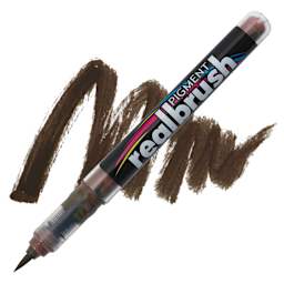 Karin Realbrush Pigment Marker - Sepia, swatch and marker