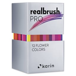 Karin Realbrush Pro Markers - Flower Colors, Set of 12, box closed