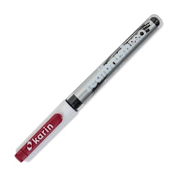 Karin Realbrush Pro Marker - Burgundy, 4 mm, Brush Tip, cap on