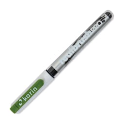 Karin Realbrush Pro Marker - Olive Green, 4 mm, Brush Tip, cap on
