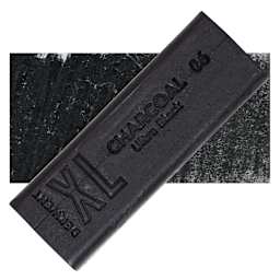 Derwent Charcoal XL Block - Ultra Black, swatch and block