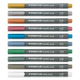 Staedtler Metallic Marker Set - Set of 10, Brush Nib, caps on
